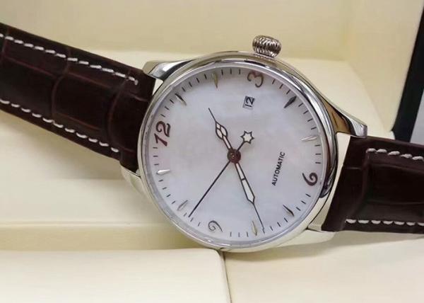 Custom Logo Automatic Wrist Watch , Stainless Steel  White Face Automatic Watch