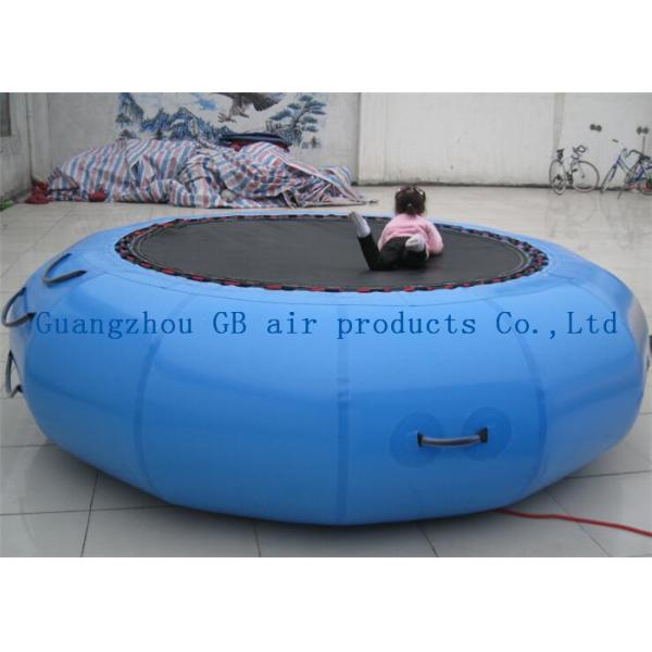 Exciting Inflatable Water Game / Rave Sports Water Trampoline Blue Color