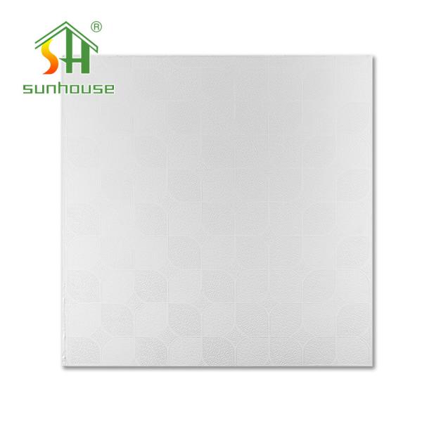 8.5mm Square Edge PVC Gypsum Ceiling Tile Heat Insulation Moisture Proof