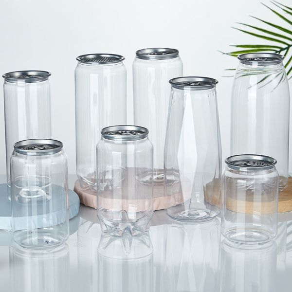 Bouteilles en PET claires de 200 ml à 700 ml avec anneau ouvert pour les collations et les boissons