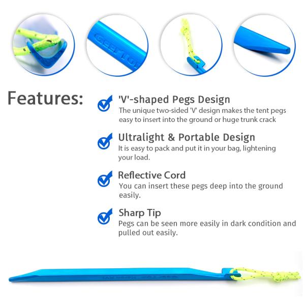 Y Shaped 10Pcs Stakes Pegs Outdoor Camping Accessories