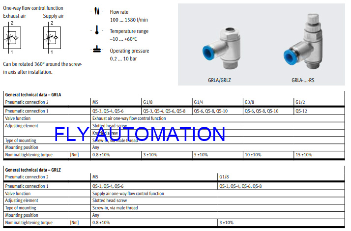 Клапан регулирования потока GRLA-M3 пути FESTO одного 175038 GTIN4052568037628