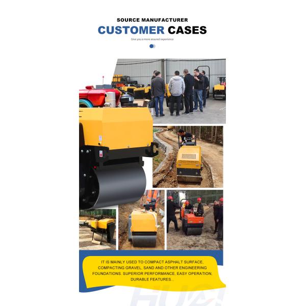 Máquina compactadora de rodillos de asfalto de 500 kg para caminar detrás de tambores dobles