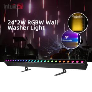 LED 24*2W ステージ照明 DMX512 RGBW LEDライト バー 線形 ディスコステージクラブ 結婚式 音声アクティベーション LED ウォールウォ