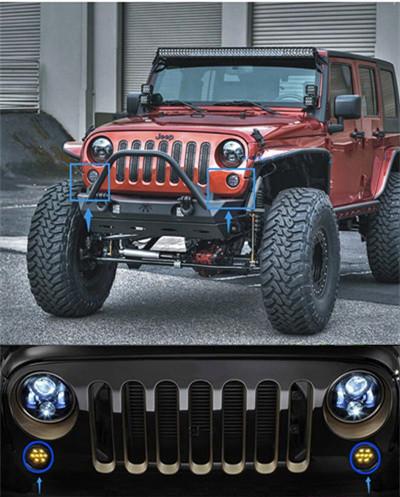 Diecast Aluminum Housing IP67 Waterproof Amber Turn Signal LED Tail Lights For Jeep Wrangler JK