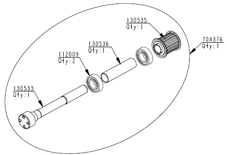 704376 Stuck Y Countershaft Unit Suitable For FX Q25 Auto Cutter Machine