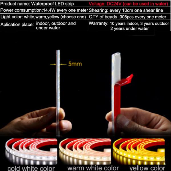 LED Linear light with outdoor waterproof exterior wall indoor living room ceiling 12V decoration Strip lights