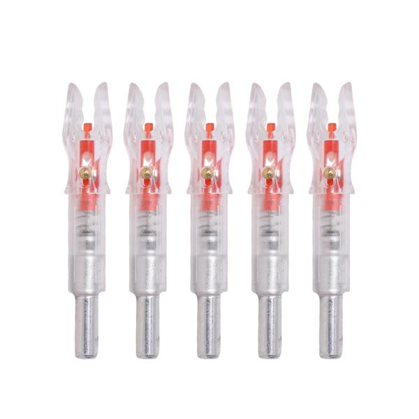 ID.204 (5mm) Arrow shaft's Red Green Blue Orange Yellow Purple Muti Color Lighted Nocks With Switch Brass Button