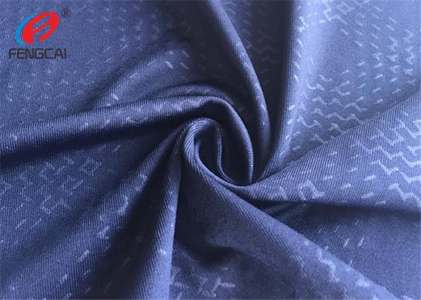 Tela gravada tela feita malha trama do Spandex do poliéster de Lycra de 4 maneiras para o Sportswear