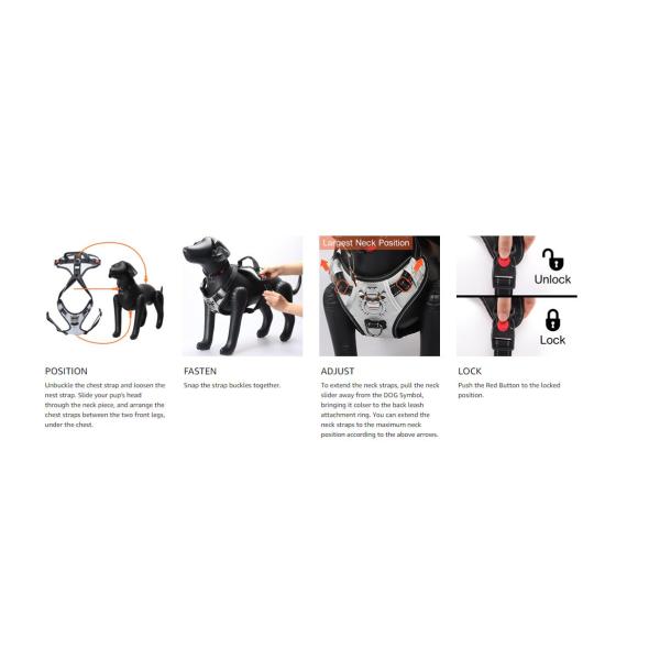 No Pull Nylon Dog Harness Anti Tear Adjustable Reflective Oxford Material Soft Vest