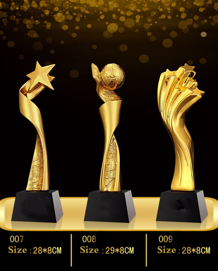 Customized Logo Zinc Alloy Metal Trophy with Brushed Surface for Sports Awards and Gifts