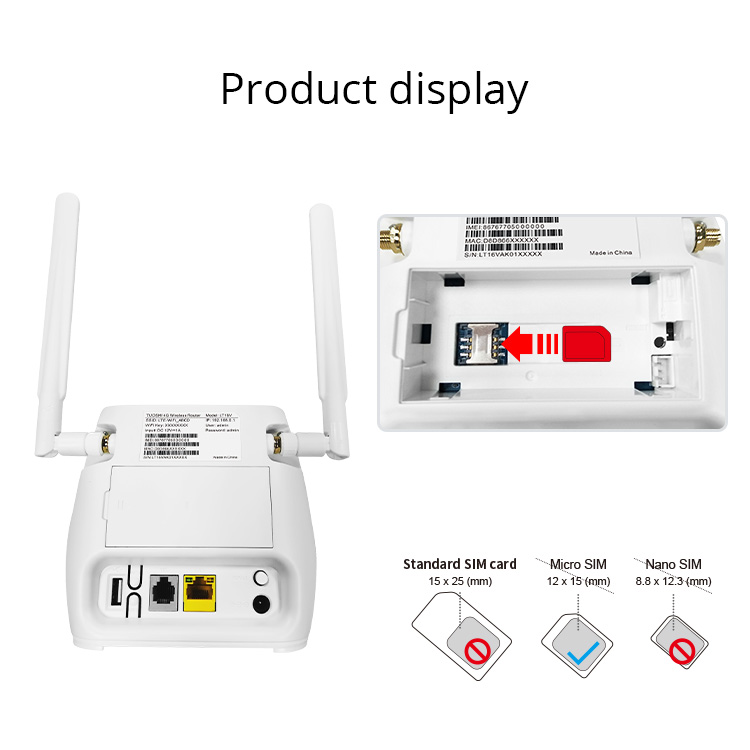 Беспроводной маршрутизатор 4G LTE 300mbps Wifi порта Volte RJ45 маршрутизатора LTE