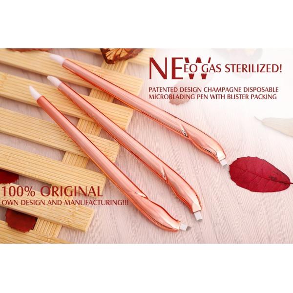 Lushcolor Champagne Disposable Microblading Pen  With a Brush For Capturing Pigment Or Tattoo Ink