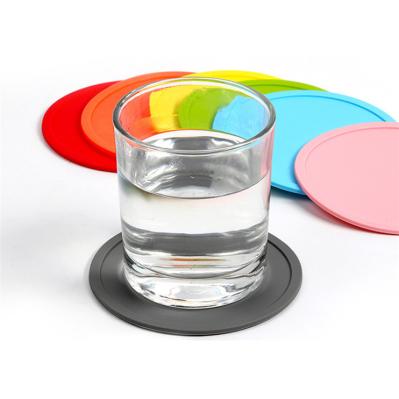 Pousa-copos feita sob encomenda barata do silicone das esteiras de lugar de Logo Round Silicone Tea Cup