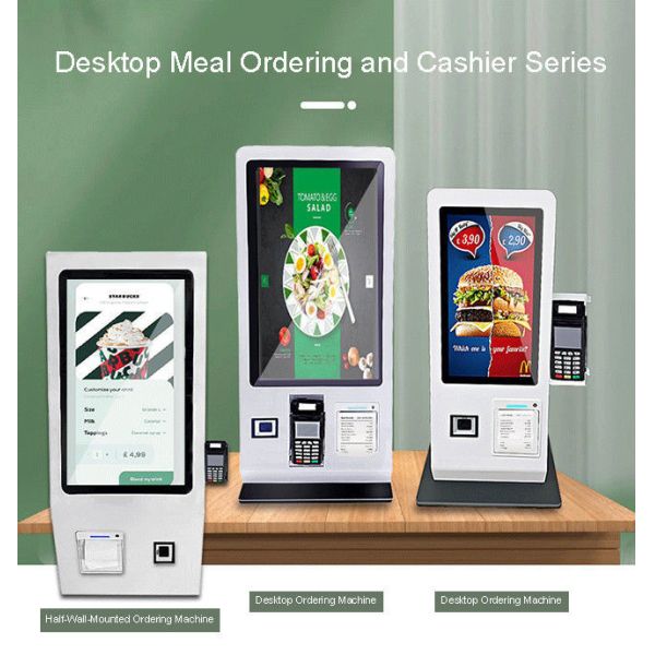 27 Inch High-definition smart multi-touch McDonald's self-service ordering machine with QR code scanner