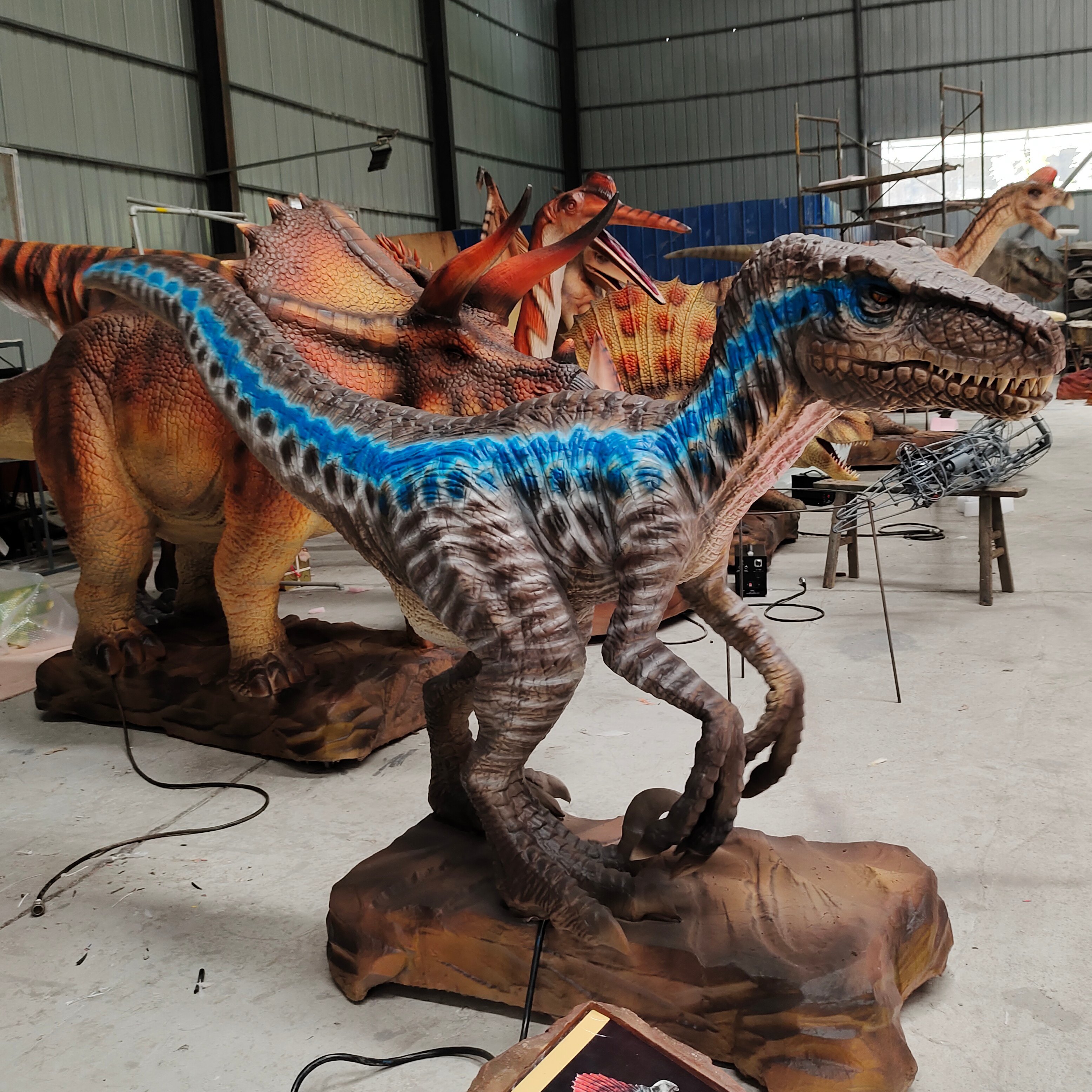 High-quality Jurassic Park Animatronic Realistic Dinosaur Velociraptor