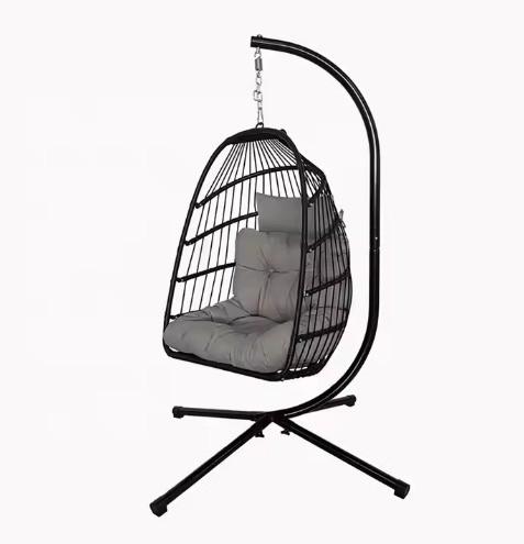 200KGS Weight Capacity Outdoor Foldable Foldable Patio Swing Hanging Chair With Stand