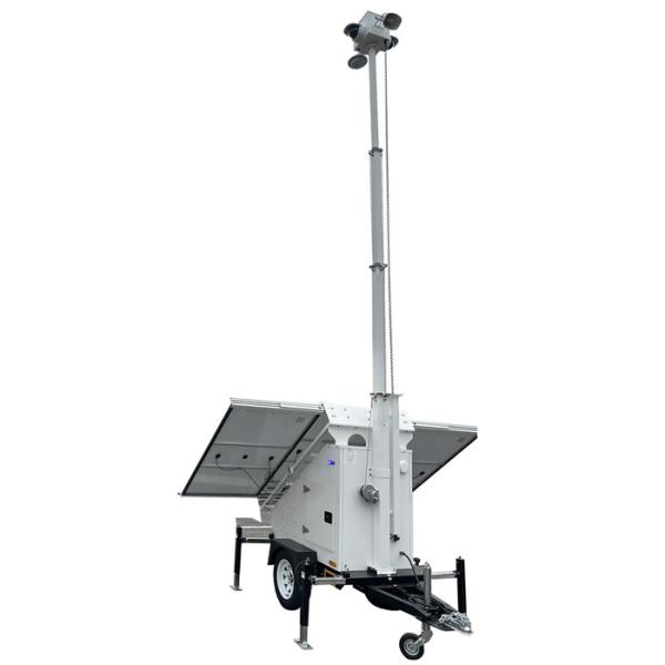Mobile Site Solar Security Trailer Video Surveillance Trailer with HD cameras