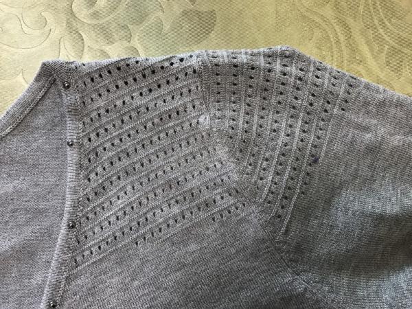 V Neck Woman's Casual Sweaters White Grey 84% Viscose 16% Polyamide