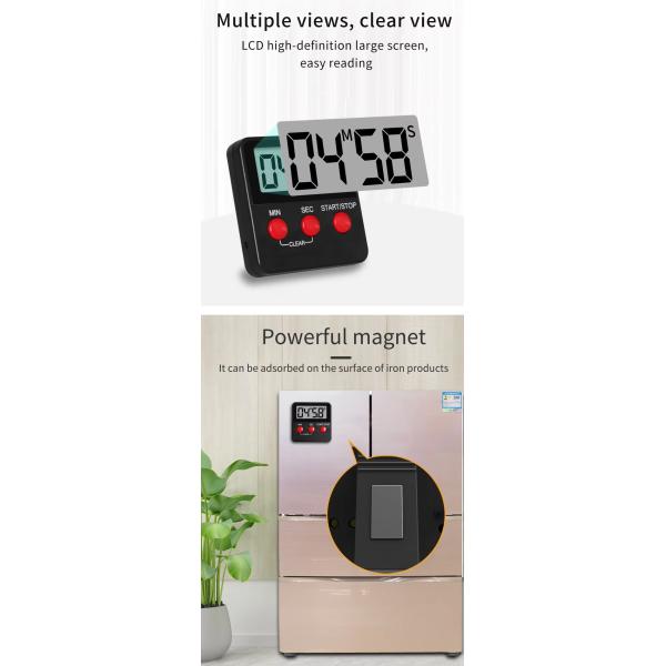 DTH-68B Digital Count Up And Down Magnetic Timer Clock With Alarm Fast Setting For Cooking Digital Countdown Kitchen Timer
