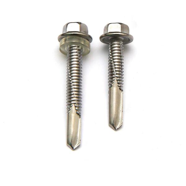 SUS410 Hex Head Self Drilling Sheet Metal Screws Point NO.5 Hi-Teks BSD Threading