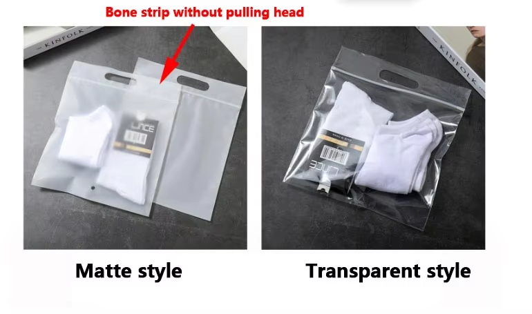Wholesale Degradable Recyclable EVA Handled Zip-Lock Bags Matte/Transparent Garment Packaging Strap for Packing Shoes/Garments