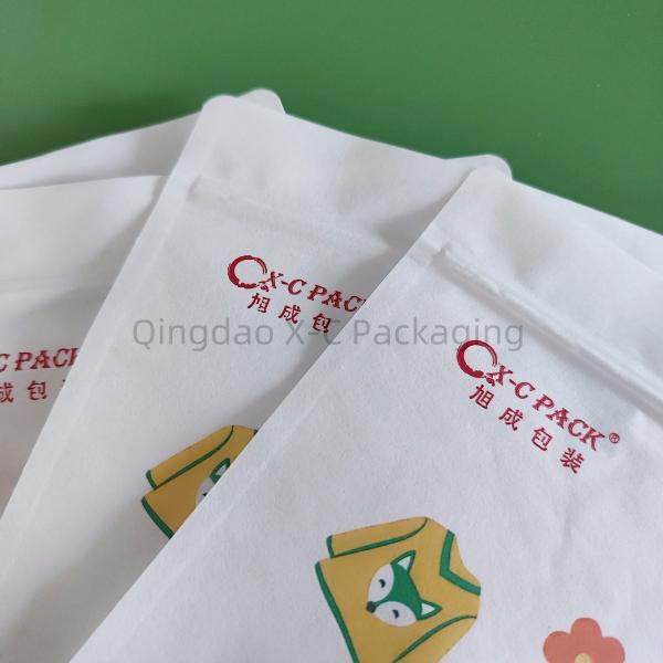 Rectangular Cotton Paper Bag Packaging With Ziplock 10 Colors Custom Printed