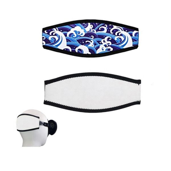 Blank White Sublimation Soft Neoprene Diving Snorkeling Mask Strap Cover Double Sided Printing
