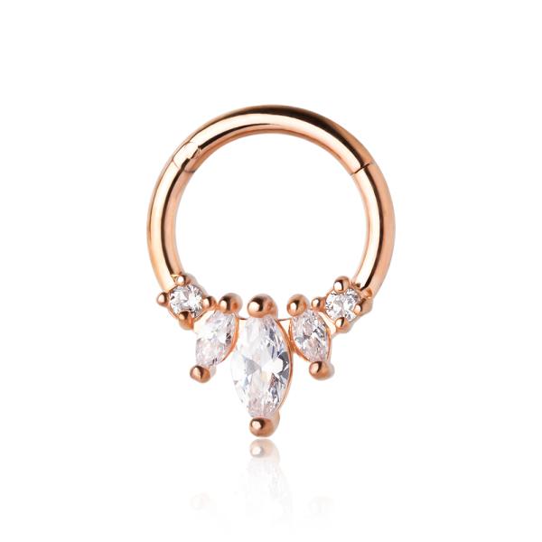 Les femmes piercing du corps en acier inoxydable bijoux Zircon septum clicker Hoop ODM