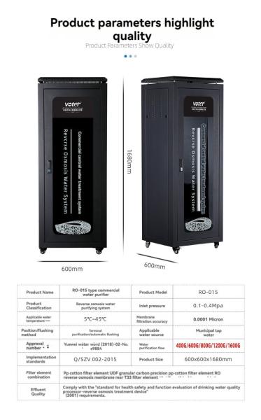 Small Hotels Factories Mineral RO Water Filter System with Pump and Motor
