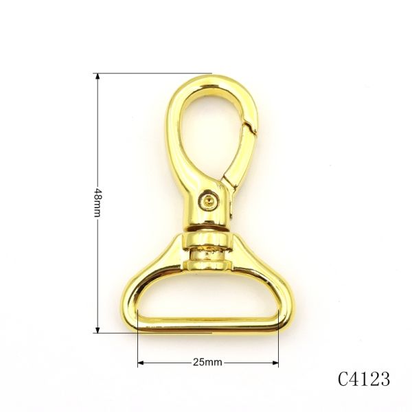 Bright Gold Durable Bag Accessory Hooks Swivel Metal Hook Snap Hook For Bag