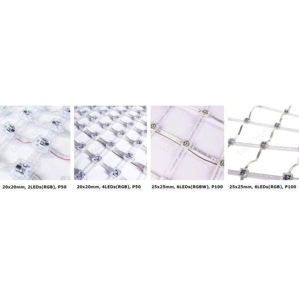 P40 P50 P100 RGB LED Mesh Screen Light Flexible LED Mesh Display for Outdoor Decoration