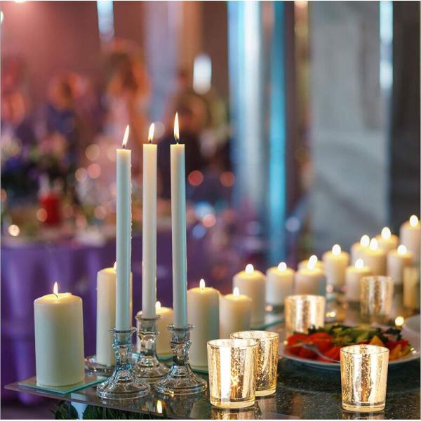 Mercury Glass Votive Candle Holder Speckled Gold Candle Holders for Weddings and Home Decor