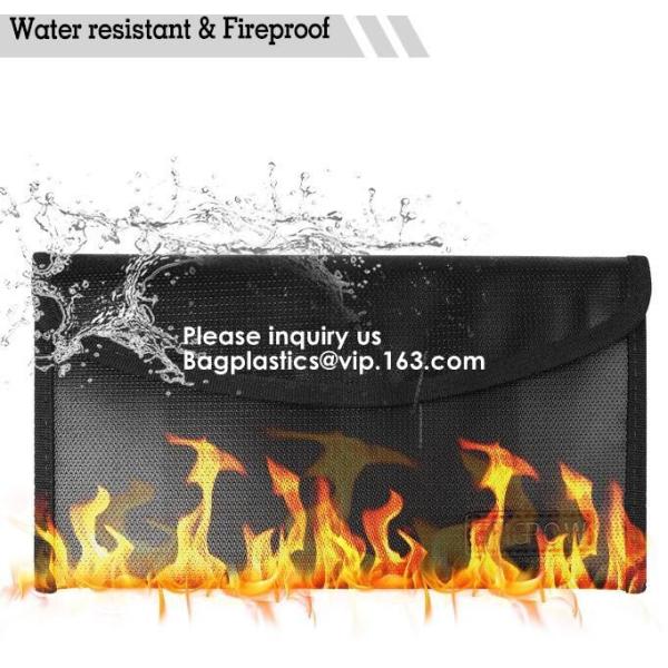 waterproof and fireproof resistant document bag,Lock Box Bag For Documents Money & Office Files Freproof Safe Bag with L