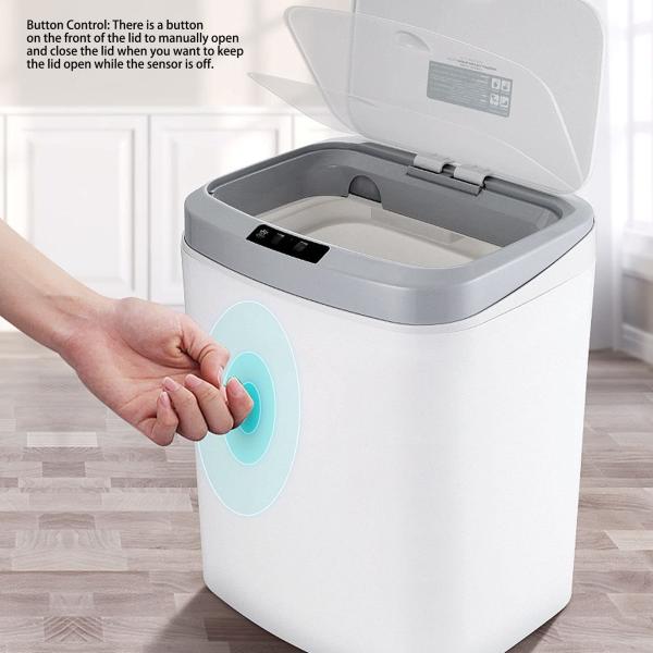 Automatic Sensor Trash Can 16L Recycler Kitchen Bin Rectangular Smart Bin Touchless Electric Waste Dust Bin USB Rechargeable