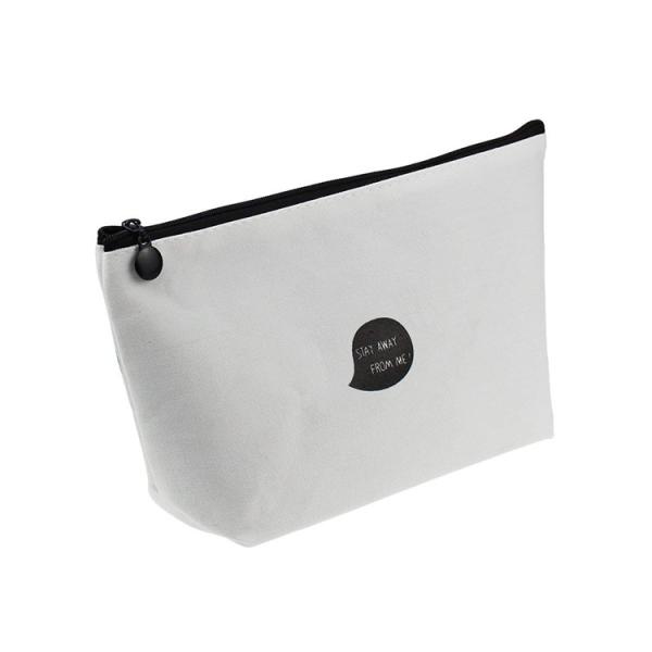 Washable Toiletry Wash Bag Cosmetic Cotton Canvas Makeup Bag With Zipper