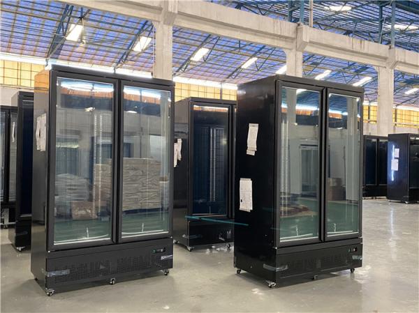Double Door Commercial Refrigerator upright cooler /refrigeration display case
