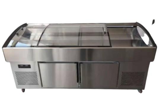 Stainless steel stepped display cabinet refrigeration refrigeration facilities