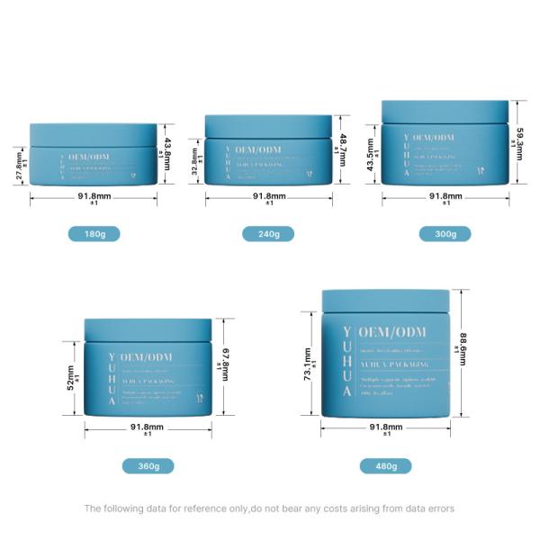 Embalagem de plástico redondo cosmético para cuidados com a pele frasco de creme de PP 180g 240g 300g 360g 480g