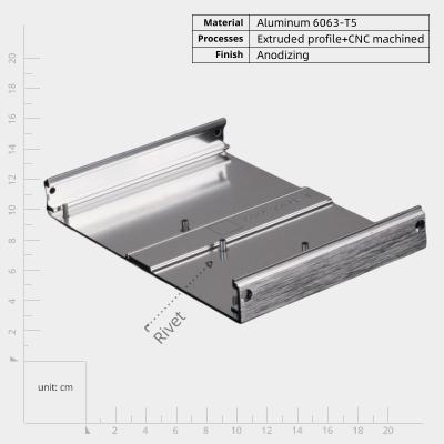 Peso leve Durabilidade Peças de alumínio laminadas por CNC Painel frontal para eletrônicos