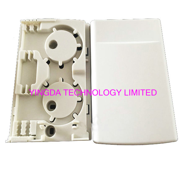 2 Core Mini FTTH Fiber Optic Distribution Wall Outlet Faceplate ABS Plastic White