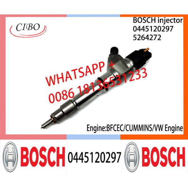 Собрание 0445120297 инжектора дизельного топлива BOSCH 0445120297 первоначальное 5264272 для двигателя VW BFCEC CUMMINS