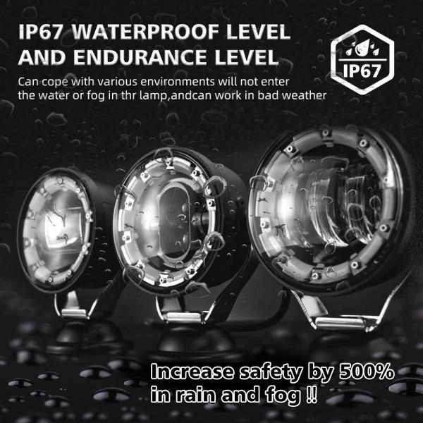 50W 5000LM AC DC 8V 12V 80V Led Fog/Driving Lights Lentes de projeção de holofotes externos Lente DRL Azul Vermelho Amber