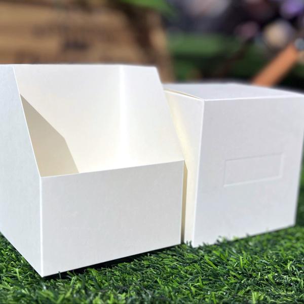 Boîte cadeau rigide blanche personnalisée pour café, thé et collations