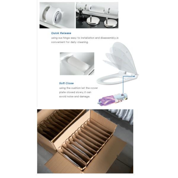Moderne Design Doux Fermé Antibactérien siège de toilette avec fixation supérieure et finition durable