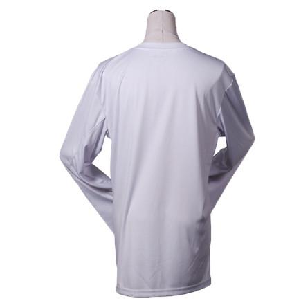 Polyester White Long Sleeve Custom Made T Shirts O Neck Sport Style For Men