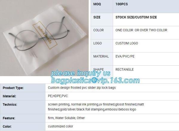 Top Quality EVA PE OPP Bio Degradable T Shirt Bag, OEM Printed Slider Zip Packaging Plastic Bags For Tshirt Swimwear