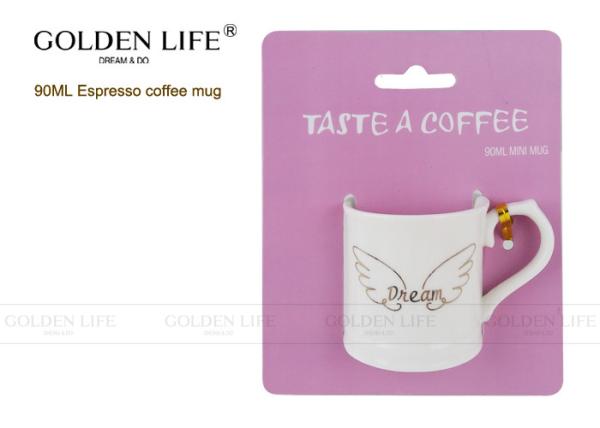 90ml Capacity Porcelain Coffee Mugs Love Heart Pattern BSCI DISNEY Certificated