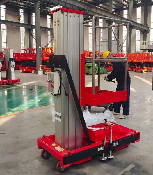 26ft 32ft 39ft 286 Lb Aluminum Alloy Single Mast Work Lifting Platform Electric Lift Platform