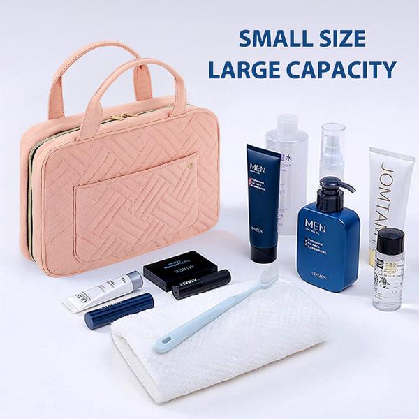 Hanging Toiletry Organizer Bag Travel Pink Camping Carry On 7.4x3x11 Inch